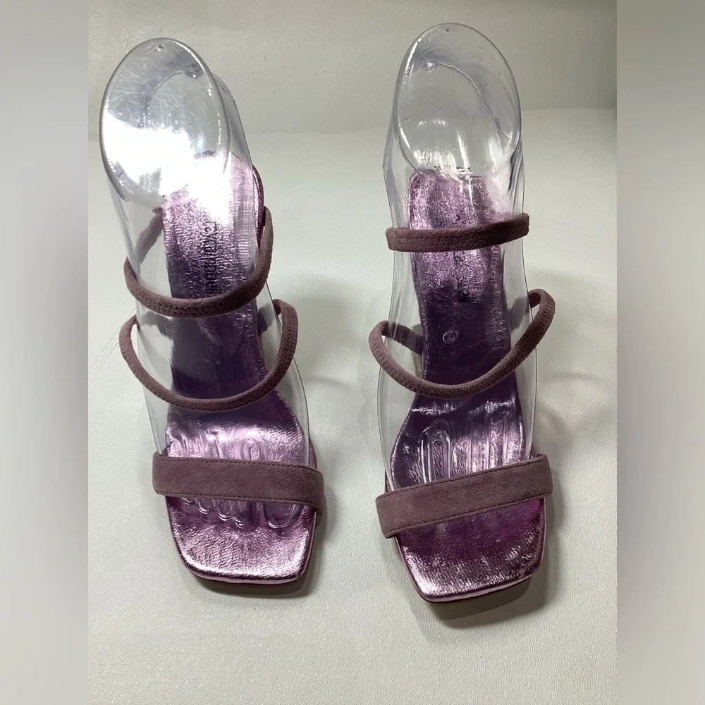 Jeffrey Campbell Geometric Sandal Pink  Suede Metallic - Picture 3 of 16